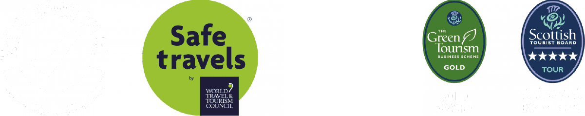 2021 Travelers' Choice Award, The Green Tourism Business Scheme Gold Award, Scottish Tourist Board 5 Star, Covid Secure