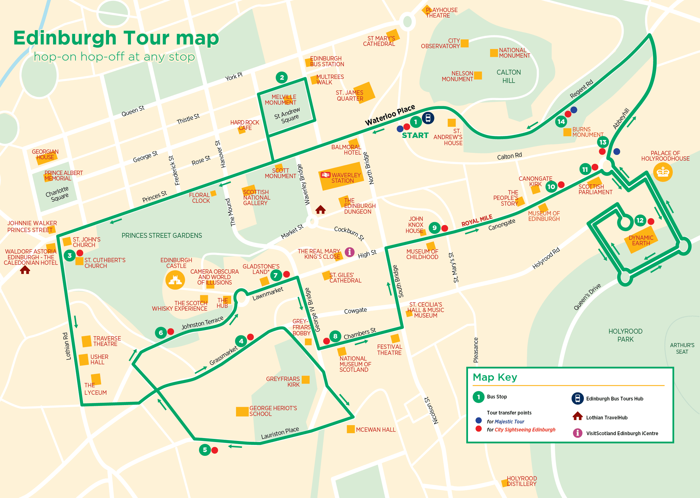 Edinburgh Tour Map