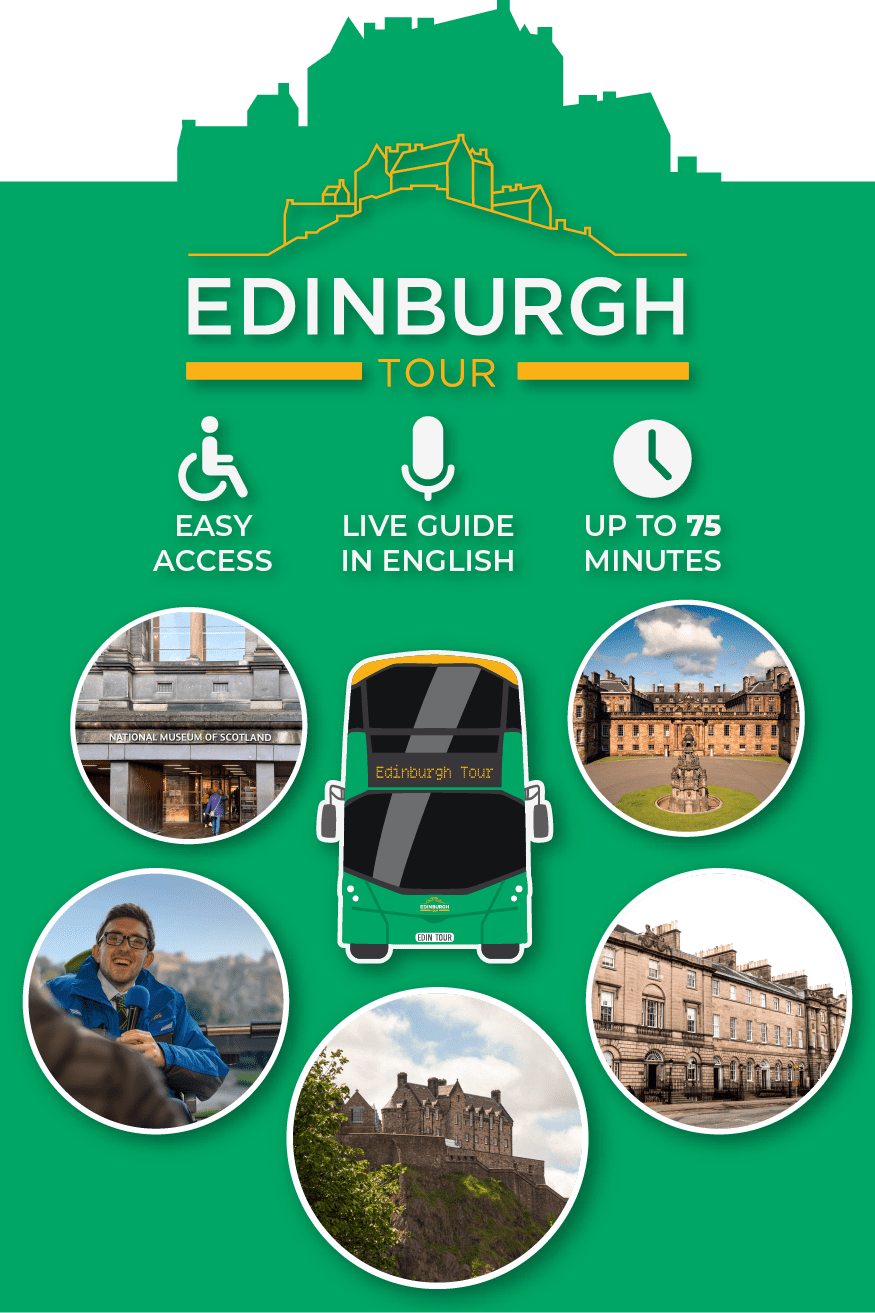 Edinburgh Tour - Easy access, live guide, up to 75 minutes tour.