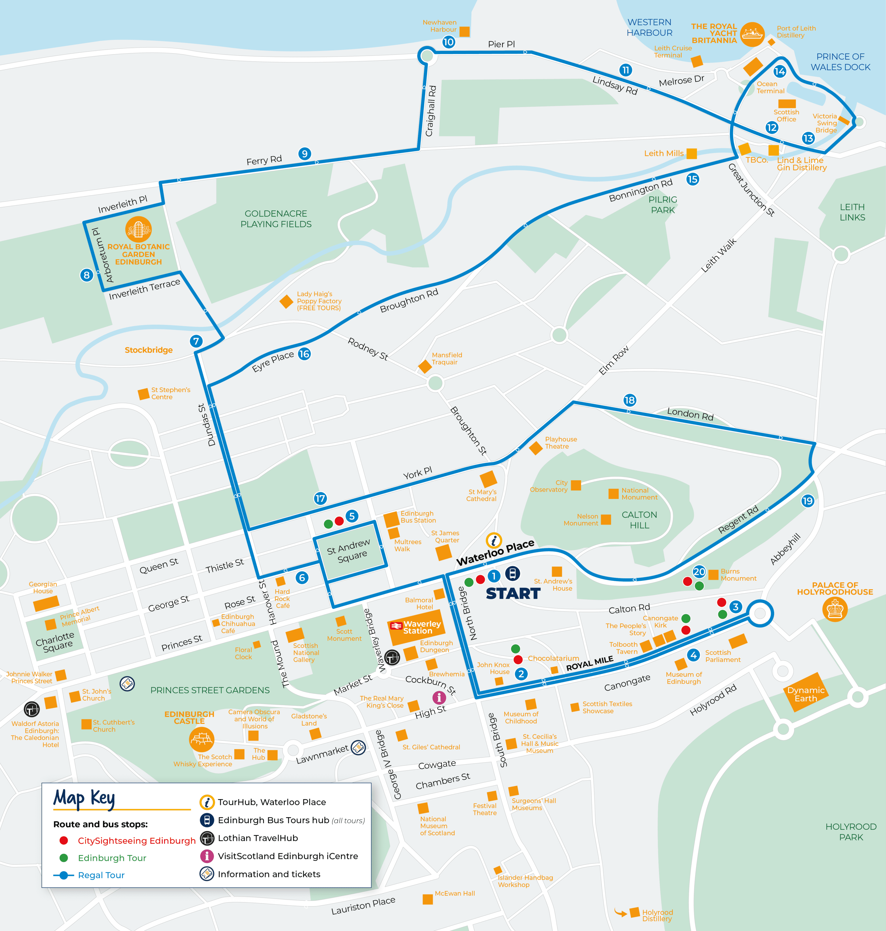 Route Map for The Regal Tour
