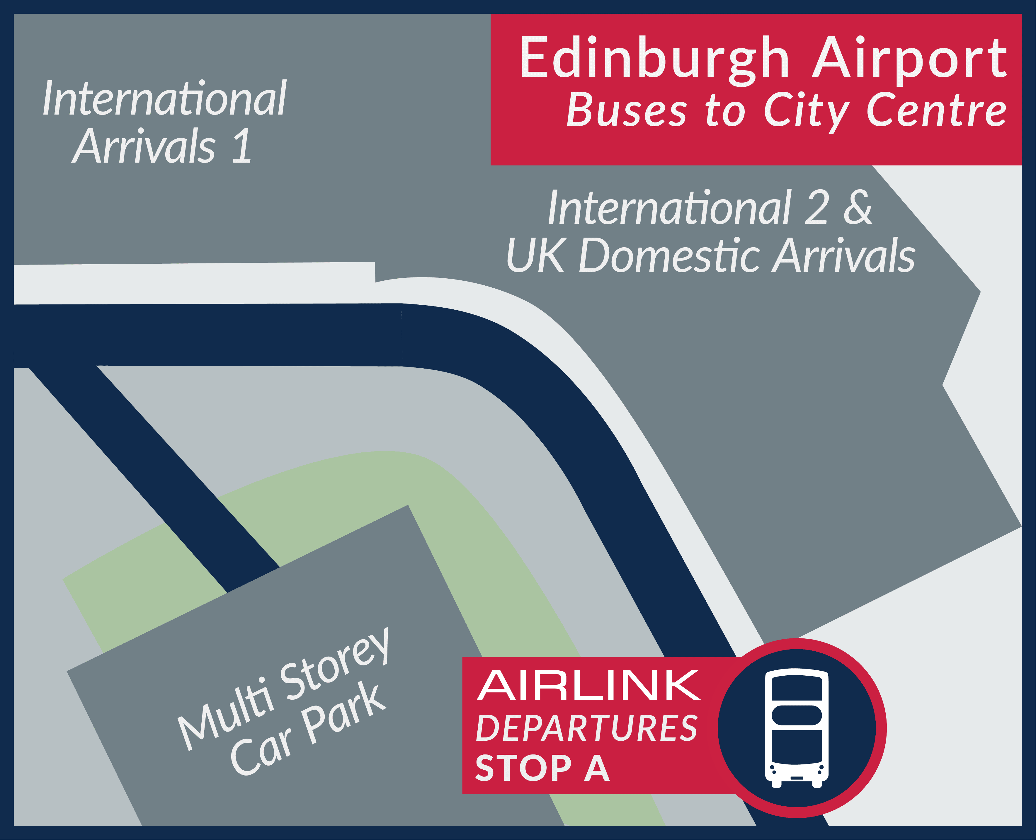 Airlink Departures from Edinburgh Airport map