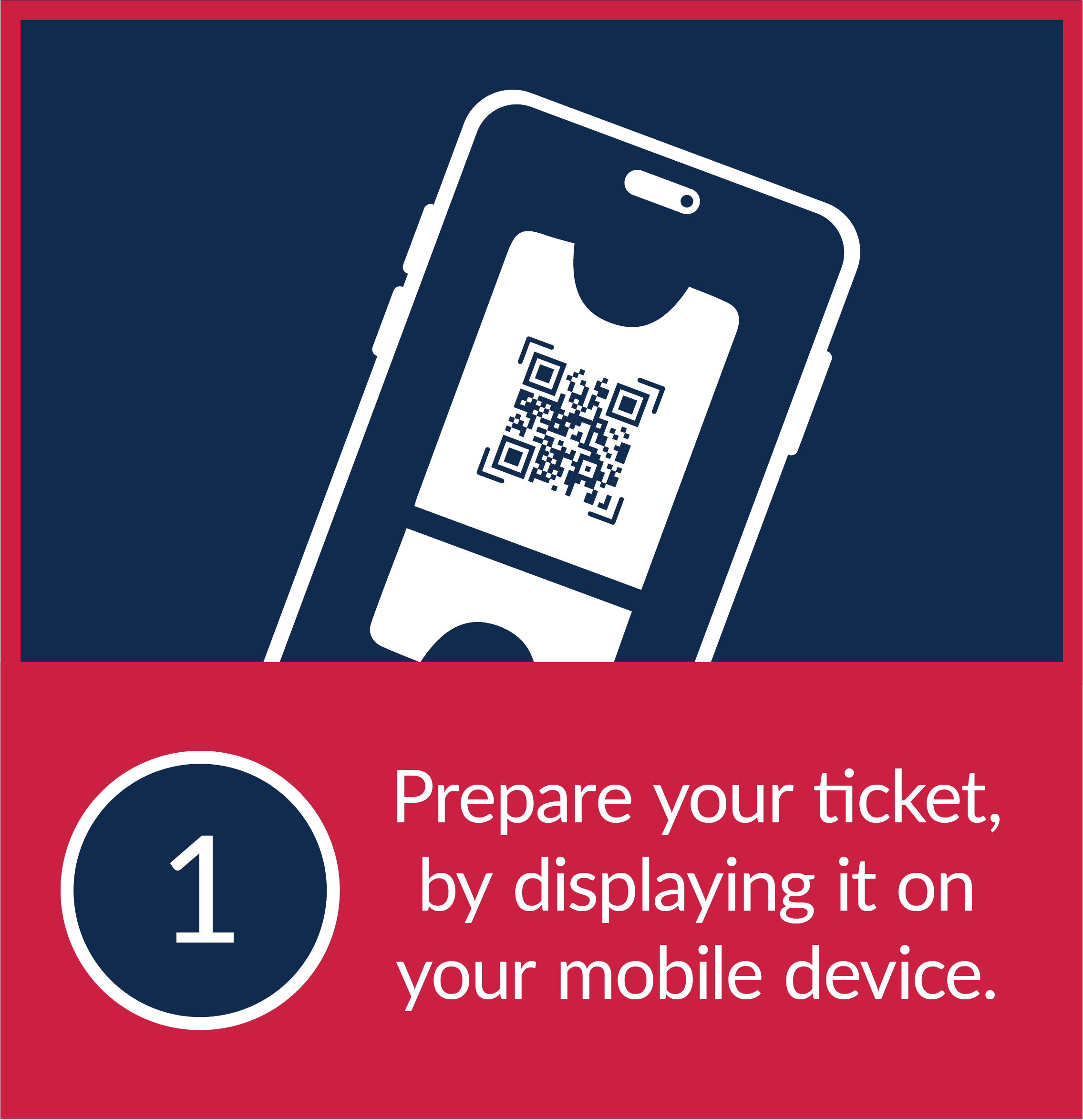 Step 1 - Prepare your ticket by displaying it on your mobile device.